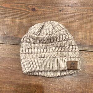 Kids Knitted Beanie - Tan